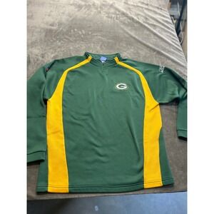 Reebok Green Bay Packers NFL  Pullover‎ Mens Large Green Yellow